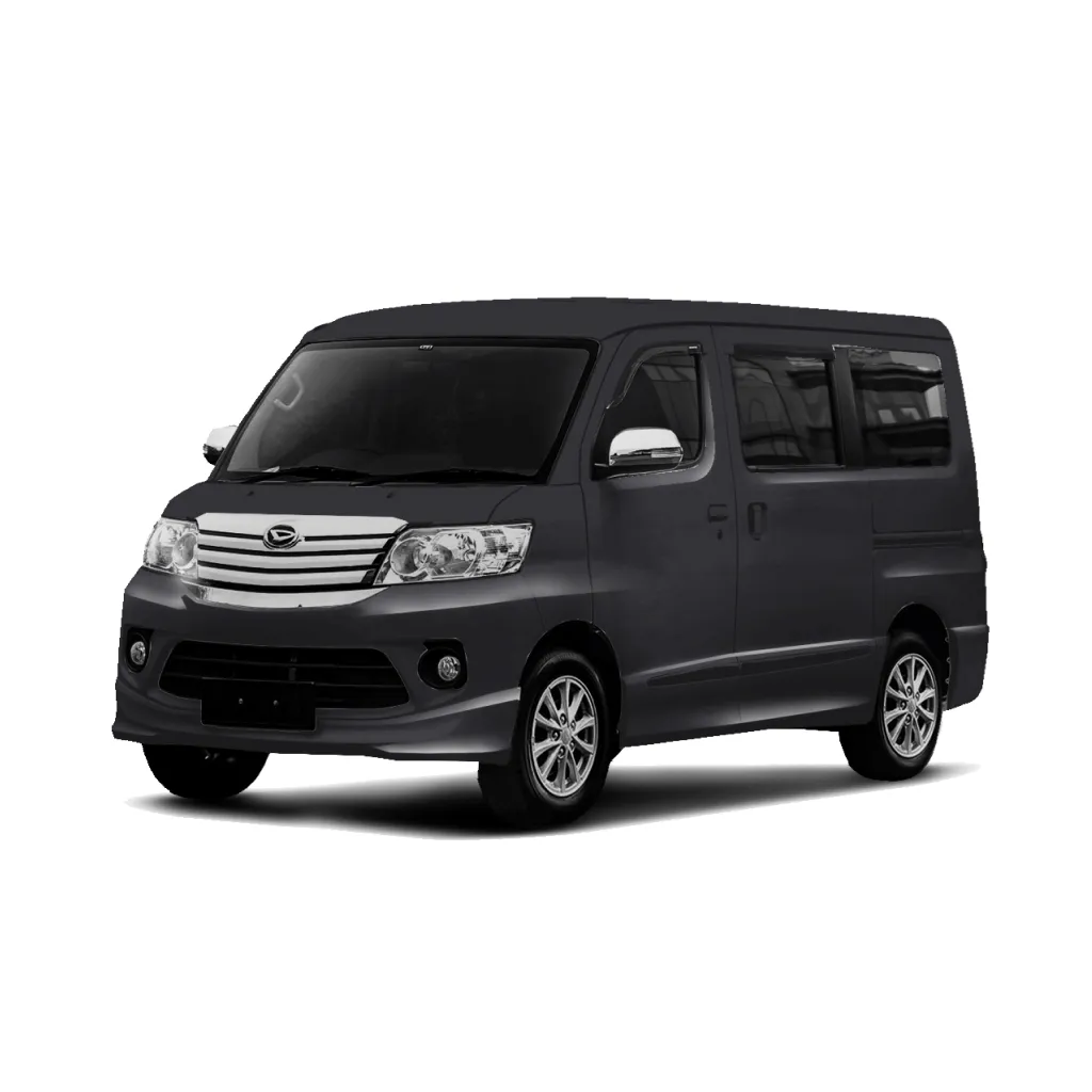 Daihatsu Luxio dark grey, three-quarter front view